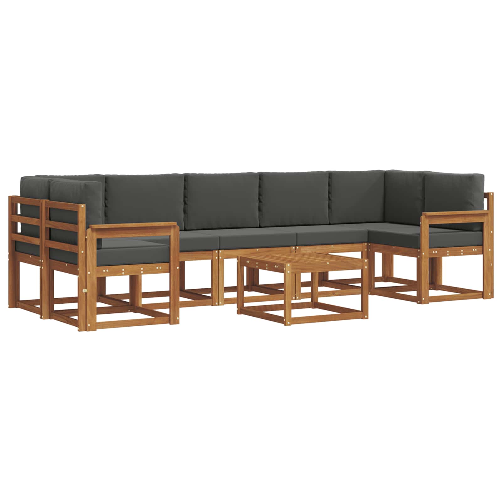 Outdoor Sofa Set with Cushion 8 pcs Natural and Anthracite