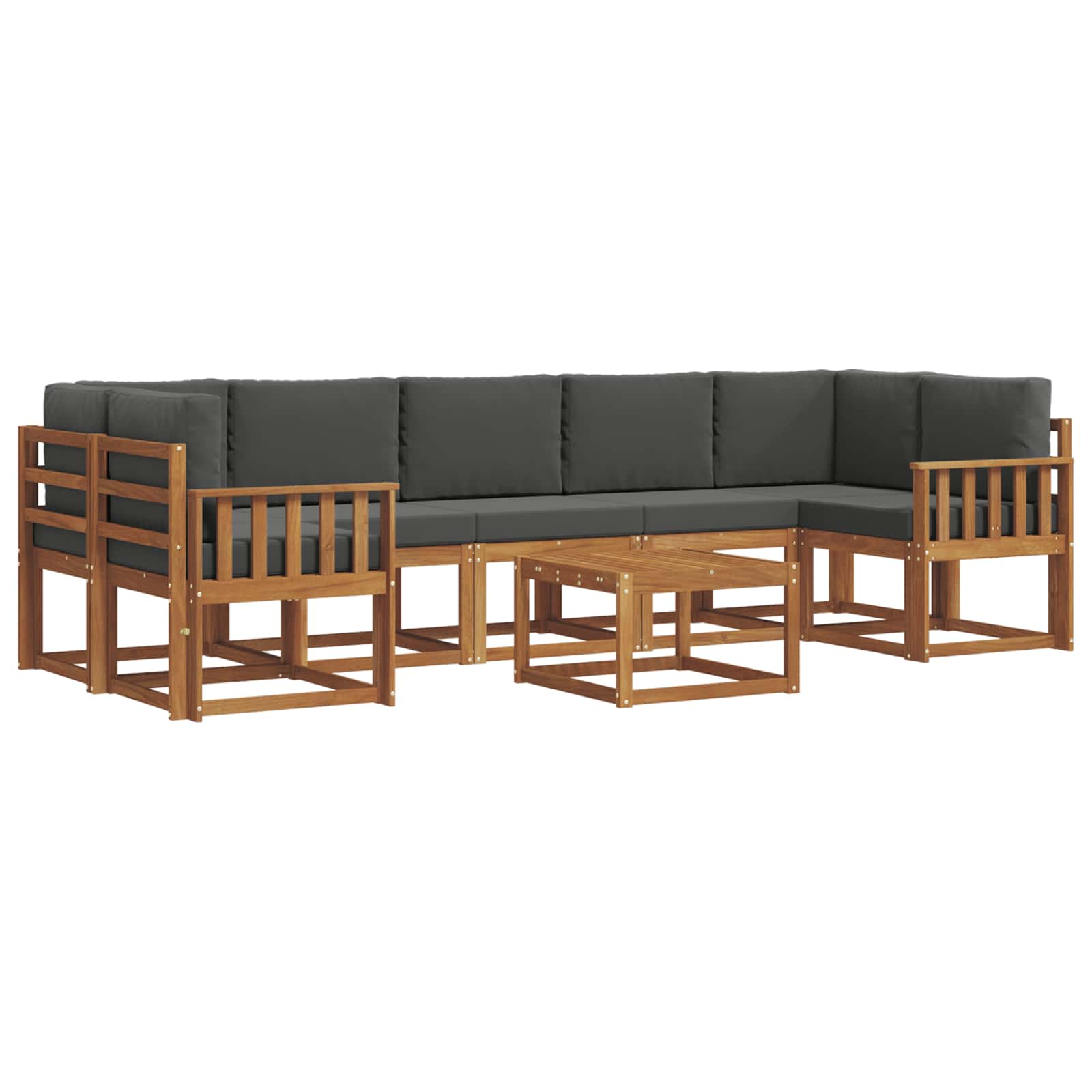 Outdoor Sofa Set with Cushion 8 pcs Natural and Anthracite