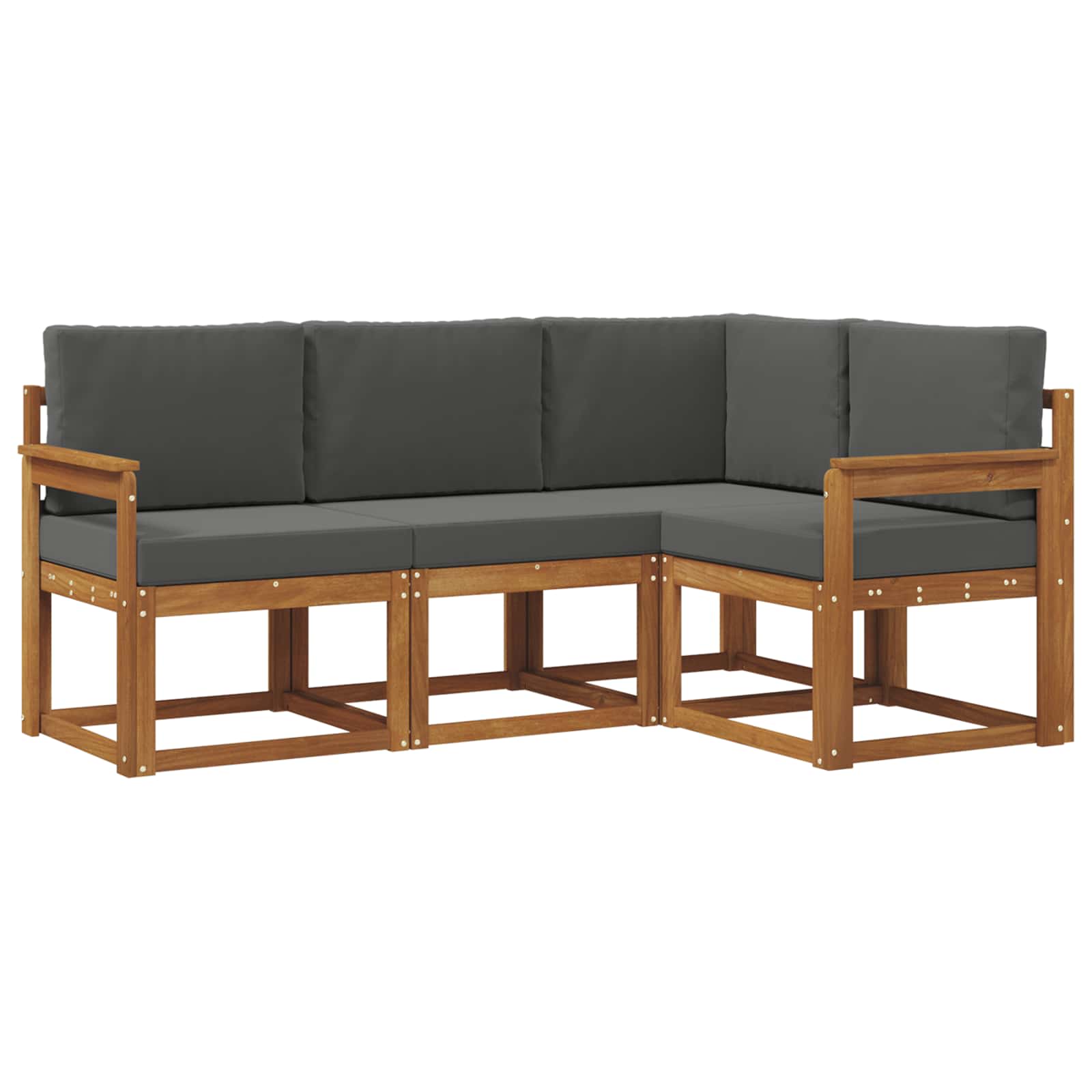 Outdoor Sofa Set with Cushion 4 pcs Natural and Anthracite