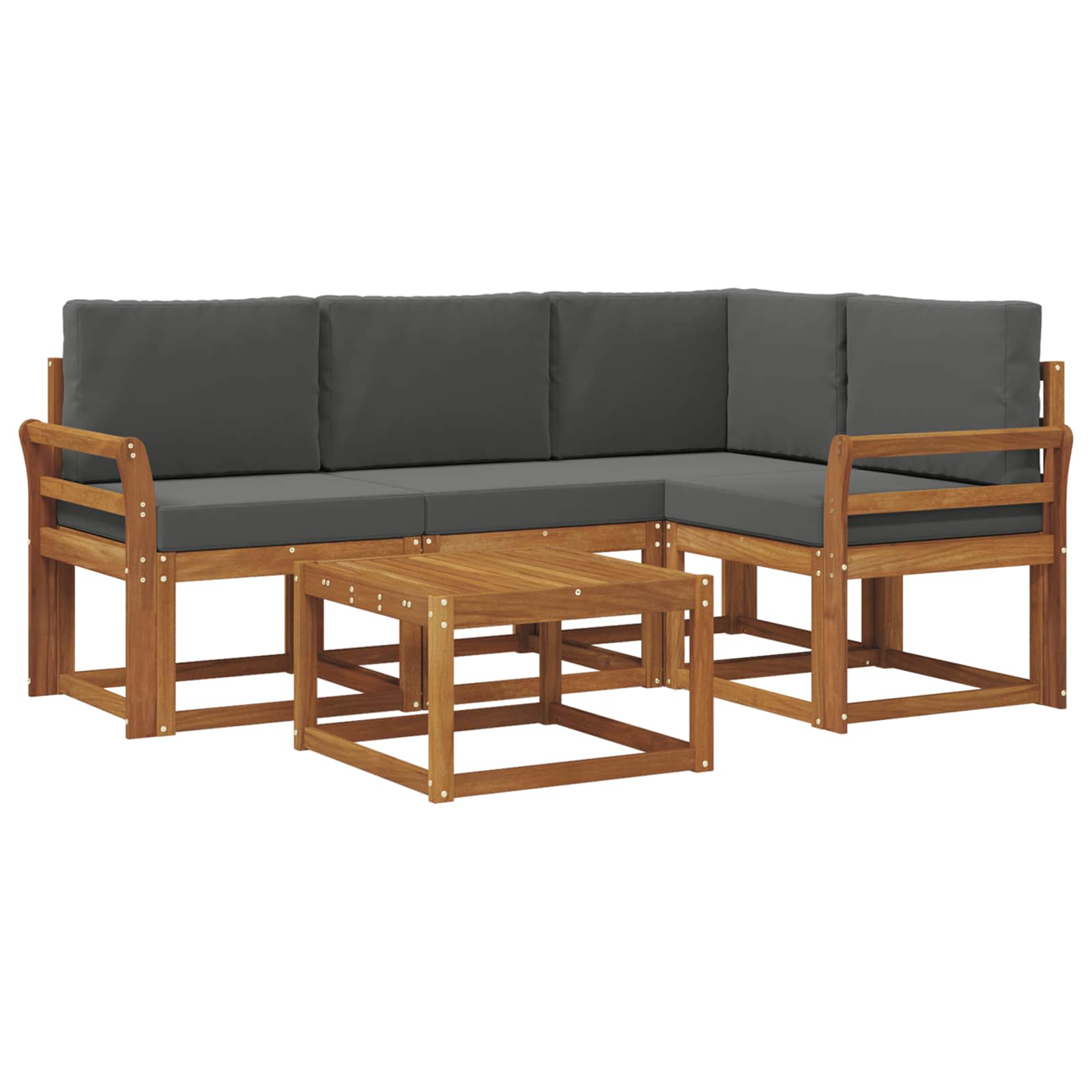 Outdoor Sofa Set 5 pcs Natural and Anthracite