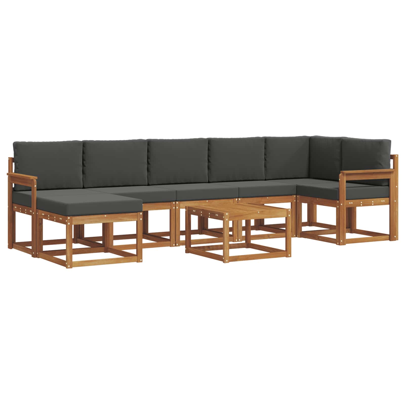 Outdoor Sofa Set with Cushion 8 pcs Natural and Anthracite