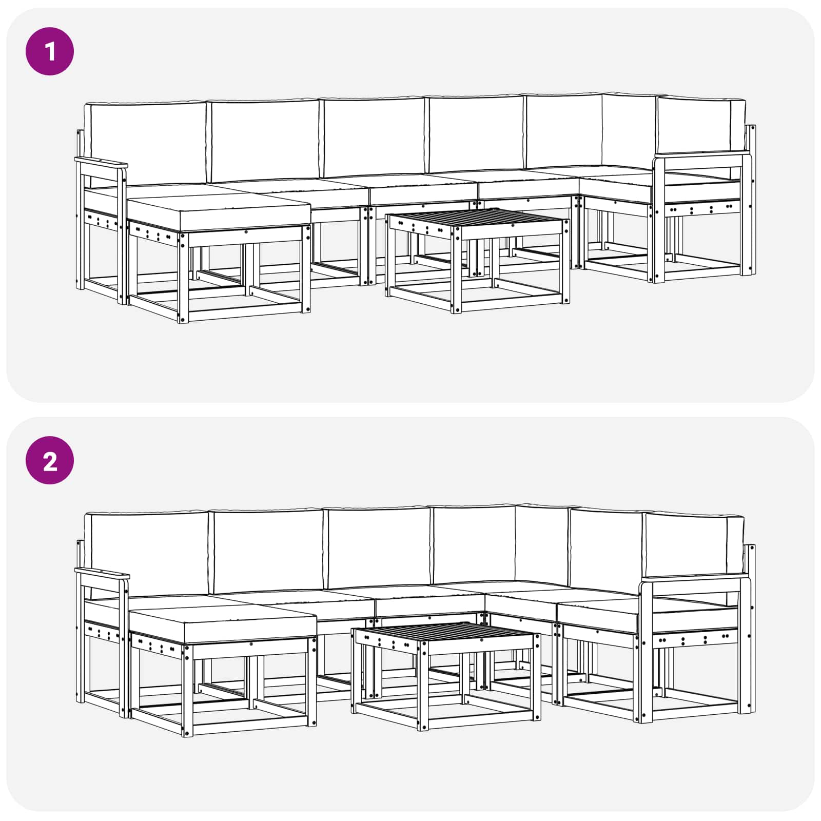Outdoor Sofa Set with Cushion 8 pcs Natural and Anthracite