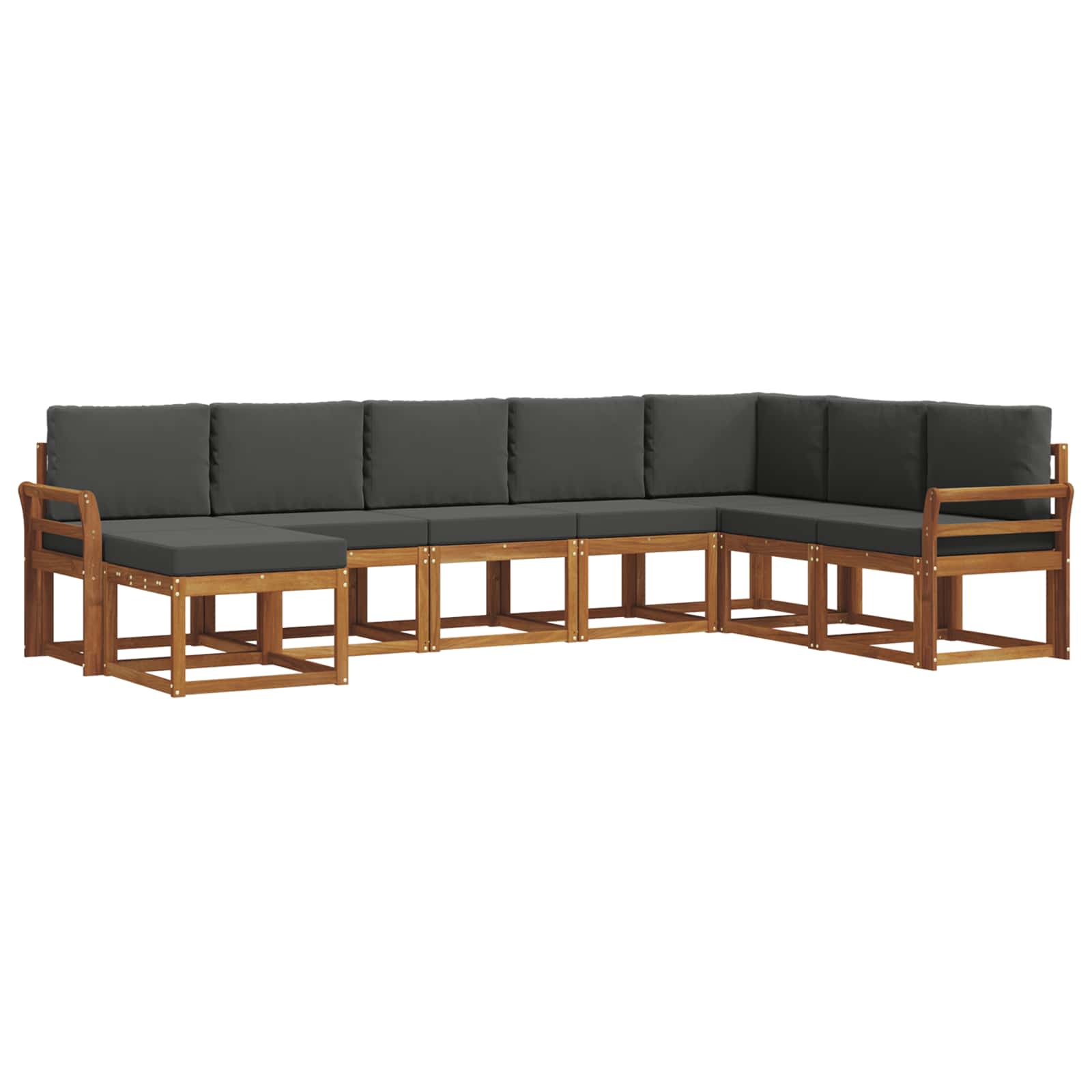 Outdoor Sofa Set with Cushion 8 pcs Natural and Anthracite