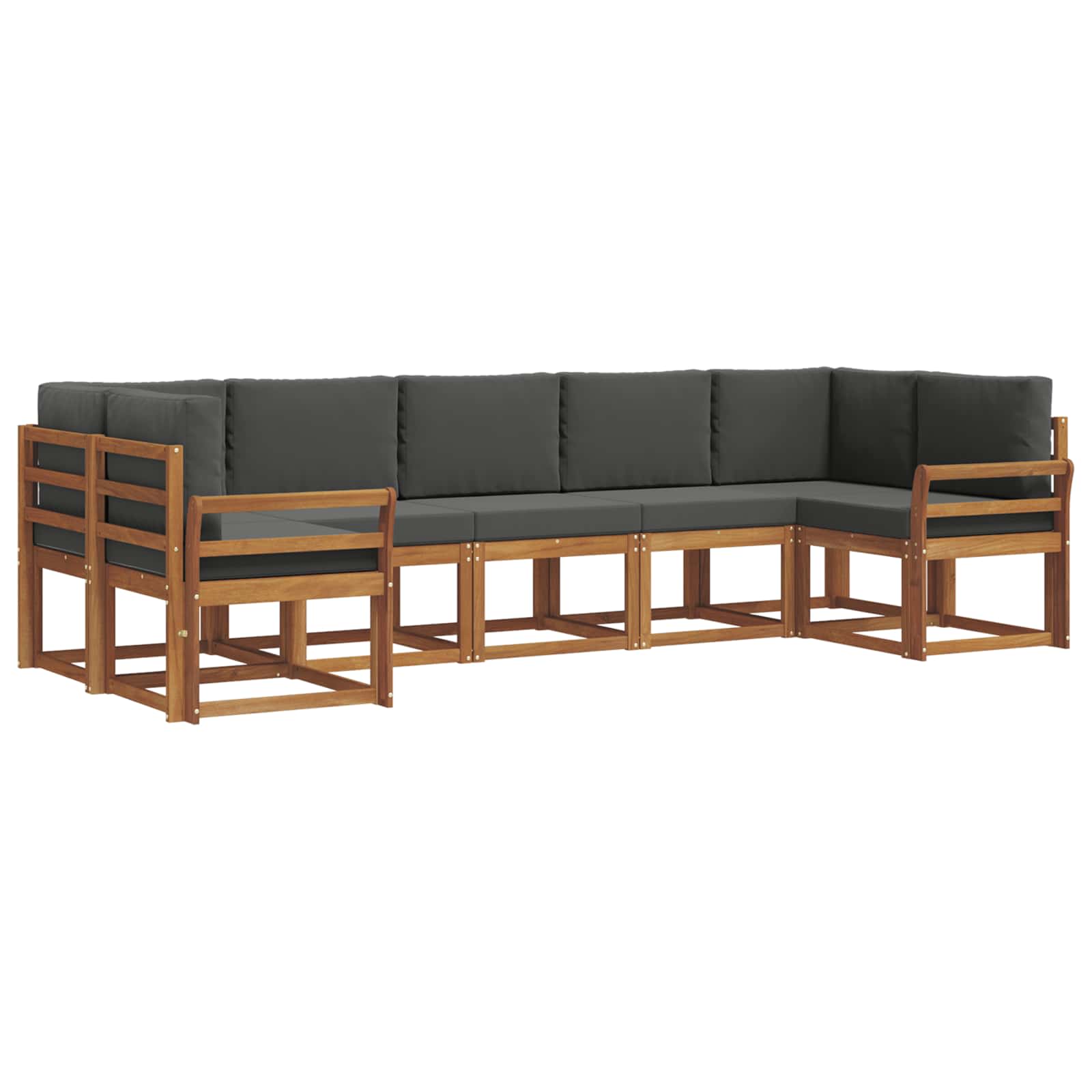 Outdoor Sofa Set 7 pcs Natural and Anthracite