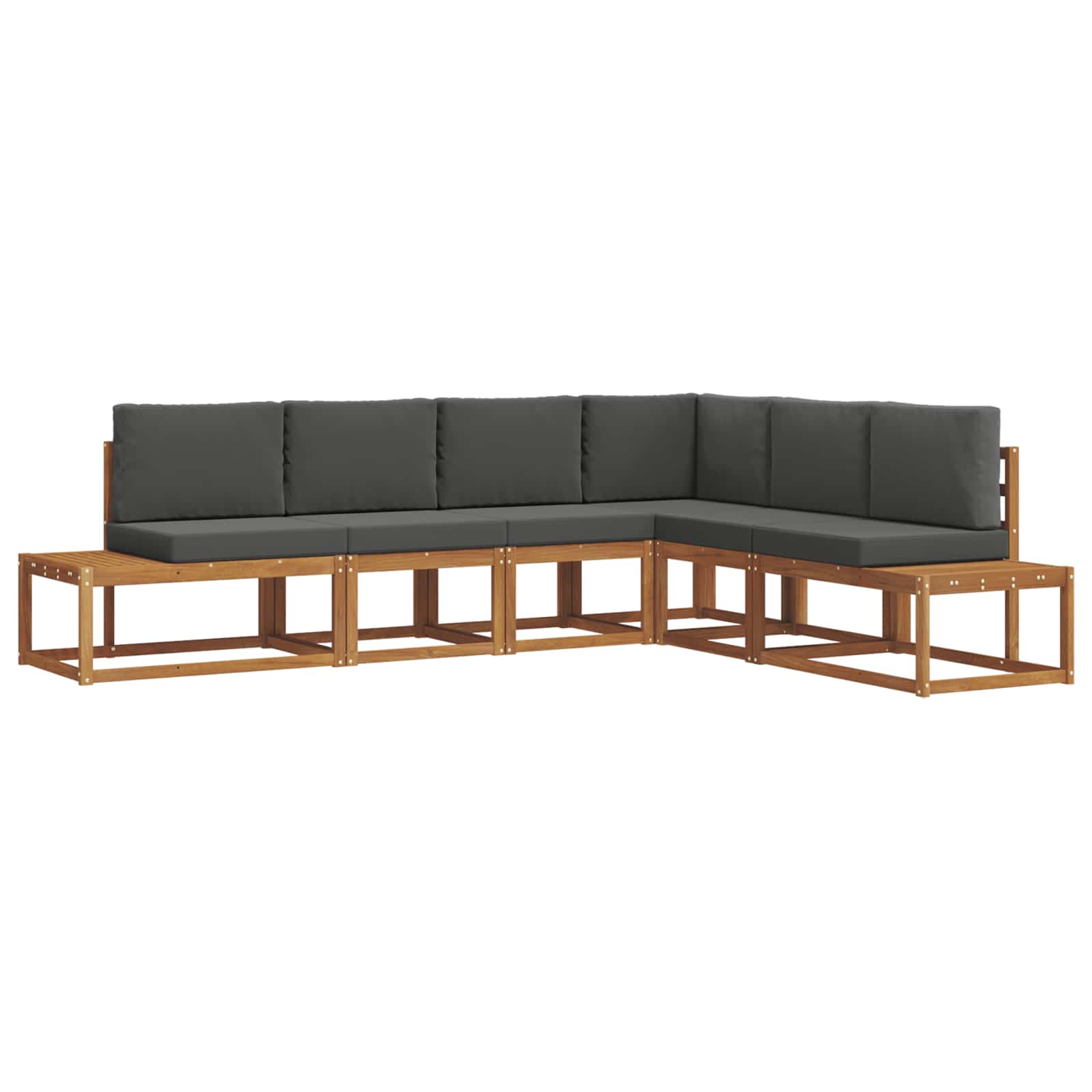 Outdoor Sofa Set with Cushion 6 Piece Natural and Anthracite