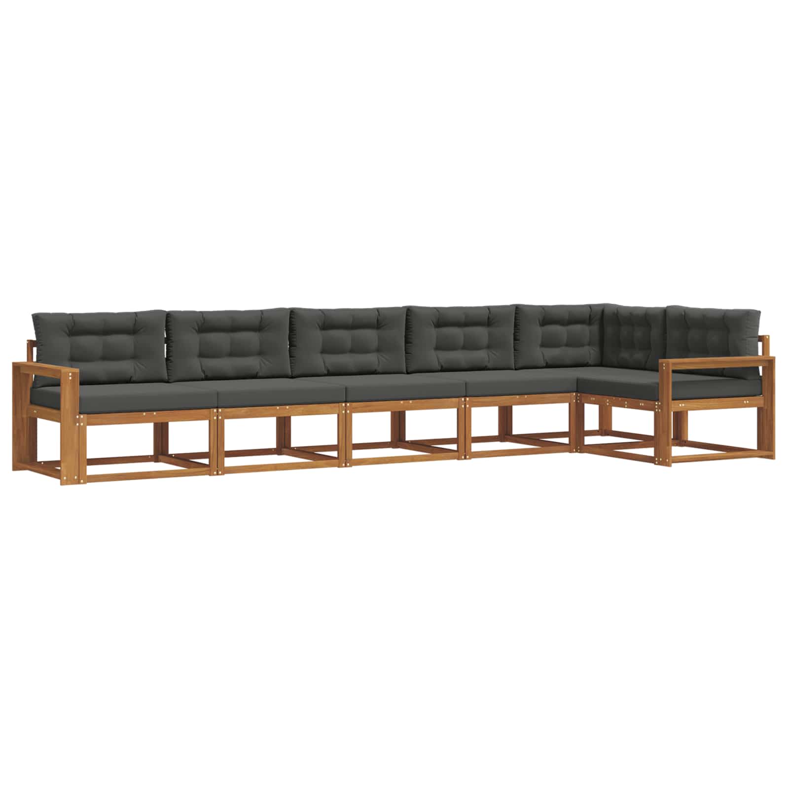 Outdoor Sofa Set with Cushion 6 pcs Natural and Anthracite