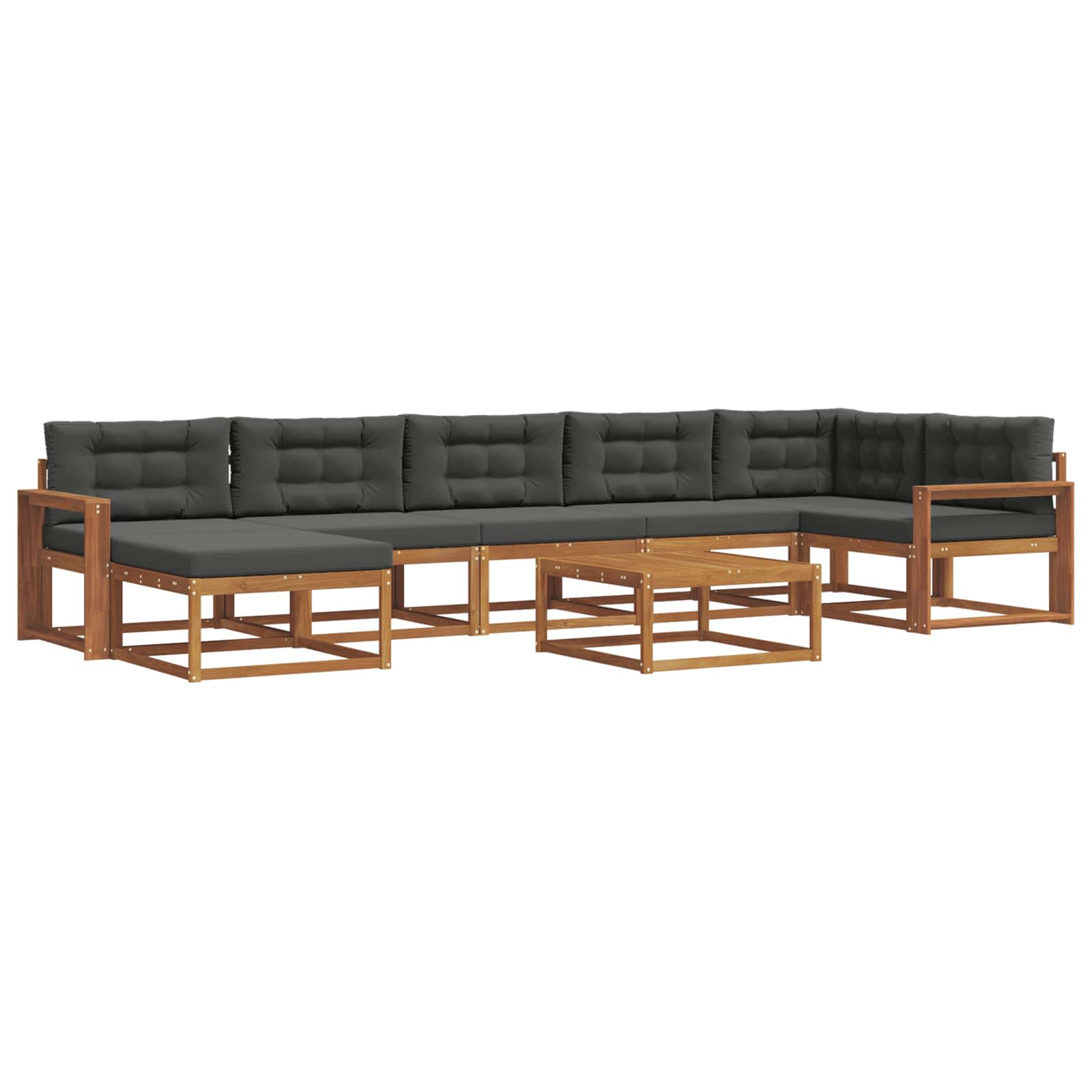 Outdoor Sofa Set with Cushion 8 pcs Natural and Anthracite