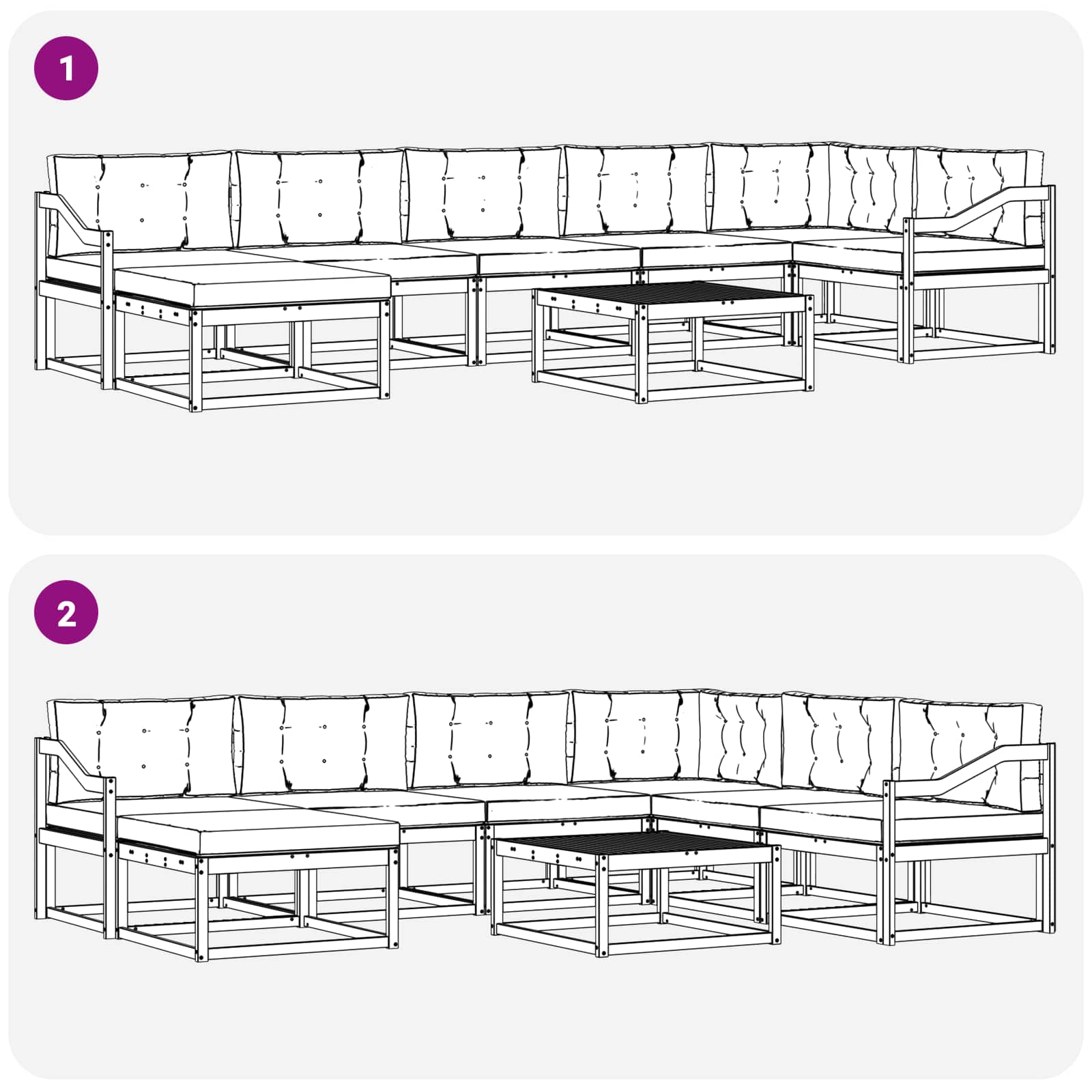 Outdoor Sofa Set with Cushion 8 pcs Natural and Anthracite