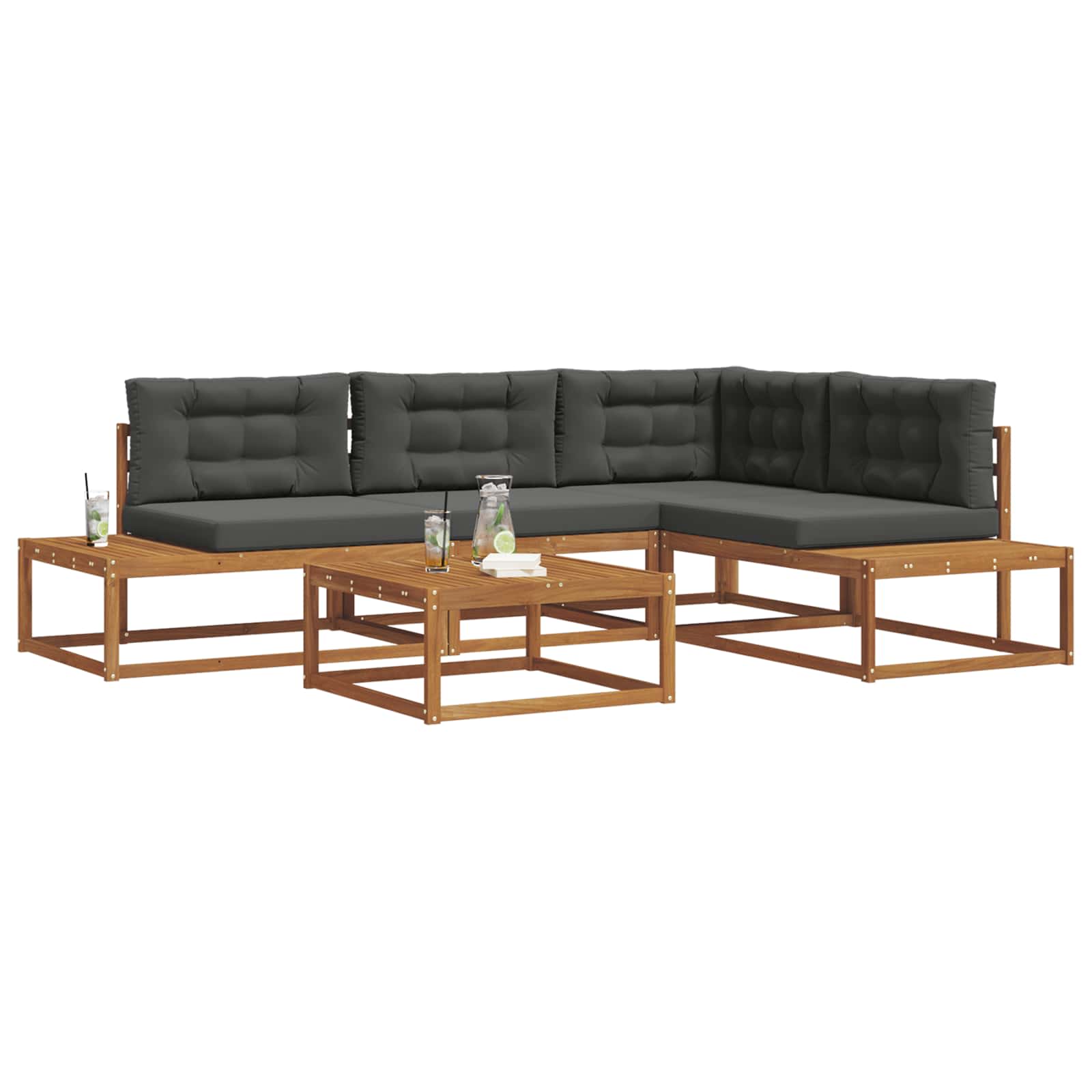 Outdoor Sofa Set Natural and Anthracite