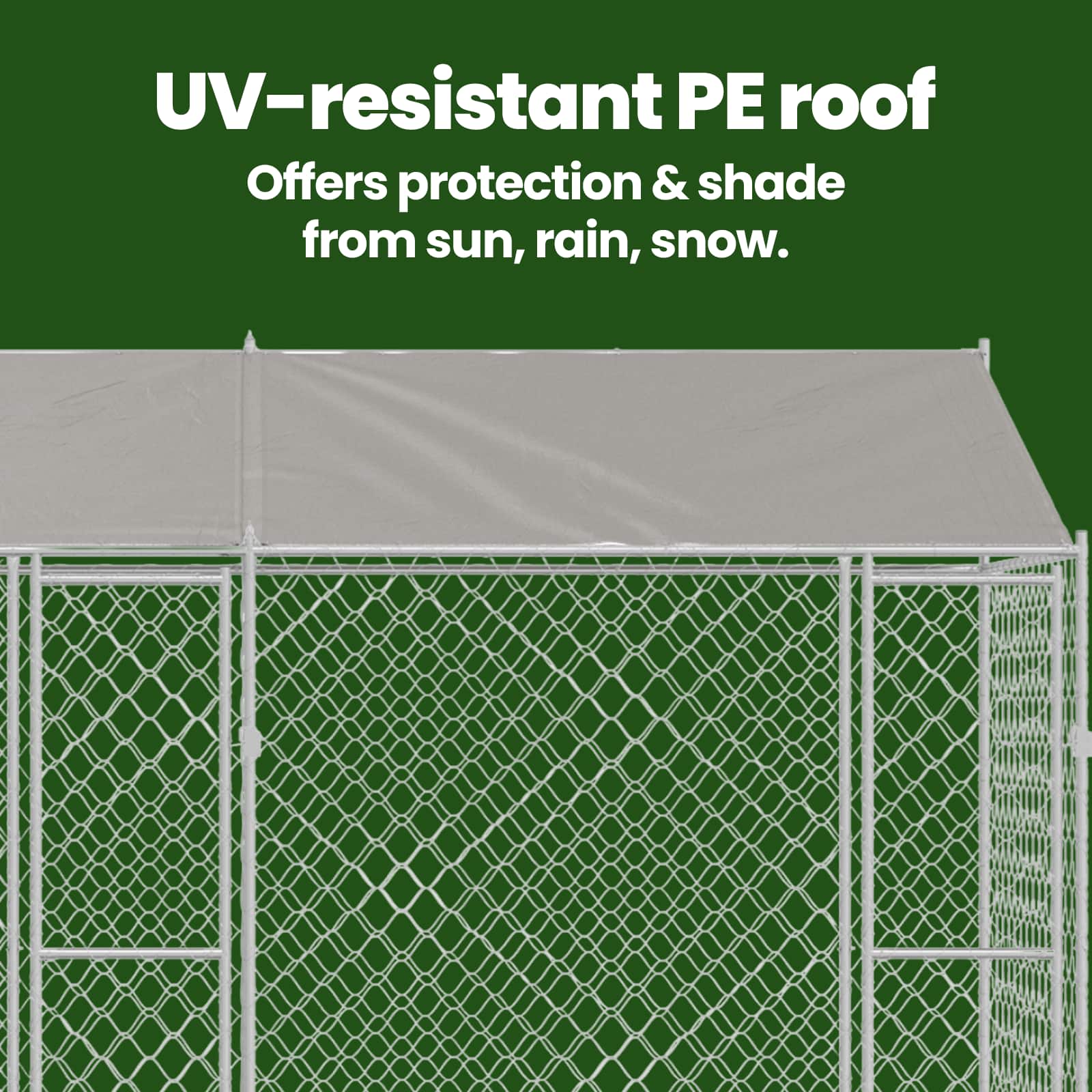 Dog Cage with Roof Silver 400 x 200 x 256 cm Steel and PE