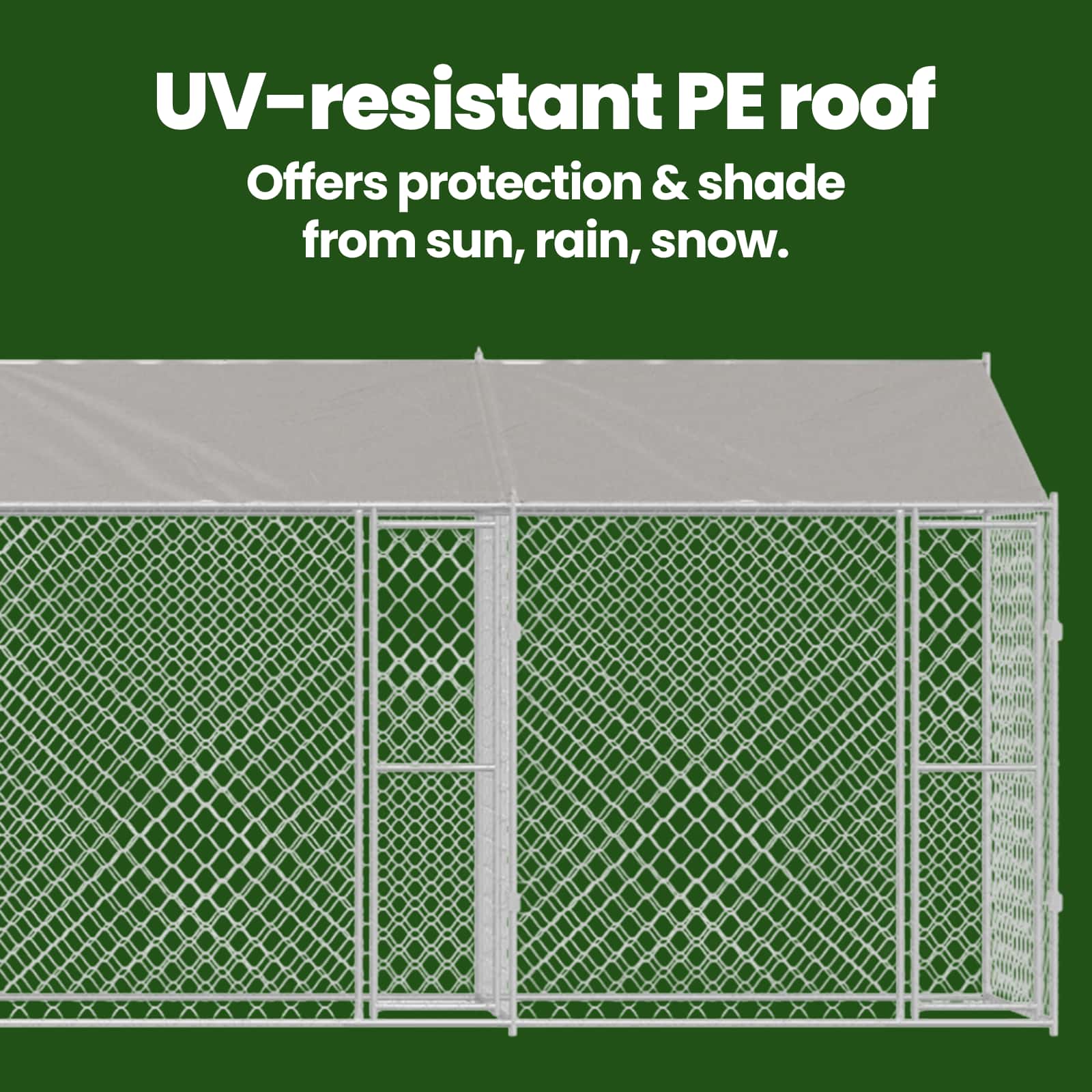 Dog Cage with Roof Silver 800 x 200 x 256 cm Steel and PE