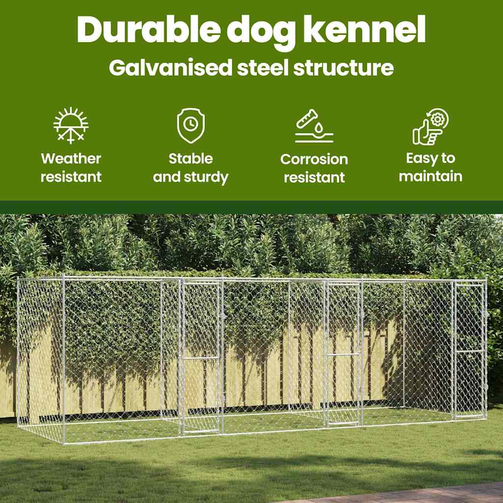Dog Cage Silver 600 x 200 x 200 cm Galvanised Steel
