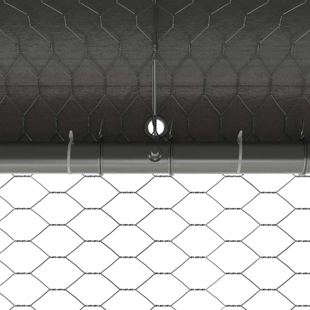 Chicken Cage with 2 Doors 2 pcs Silver 400x200x200cm
