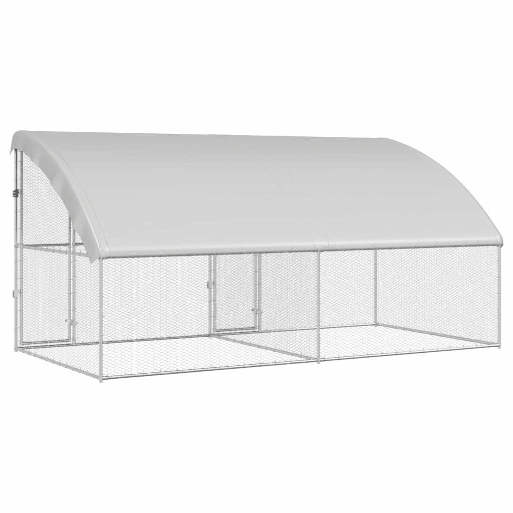 Chicken Cage with 2 Doors 2 pcs Silver 400x200x200cm