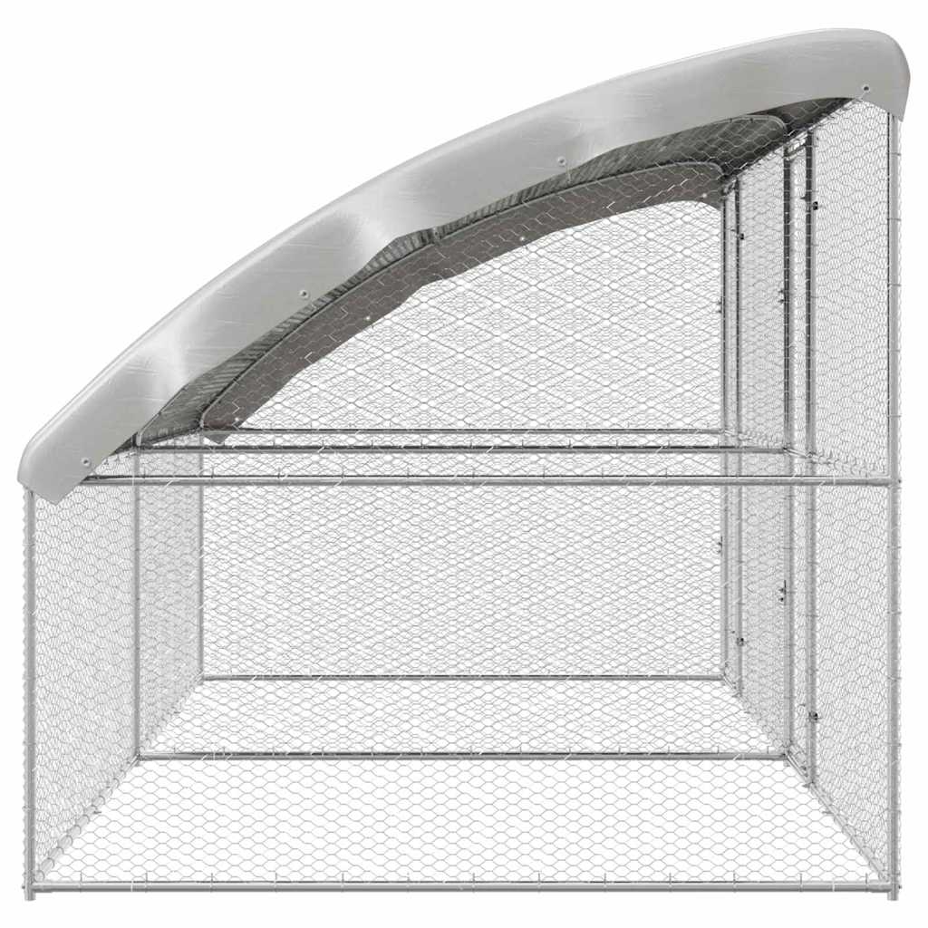 Chicken Cage with 2 Doors 2 pcs Silver 400x200x200cm