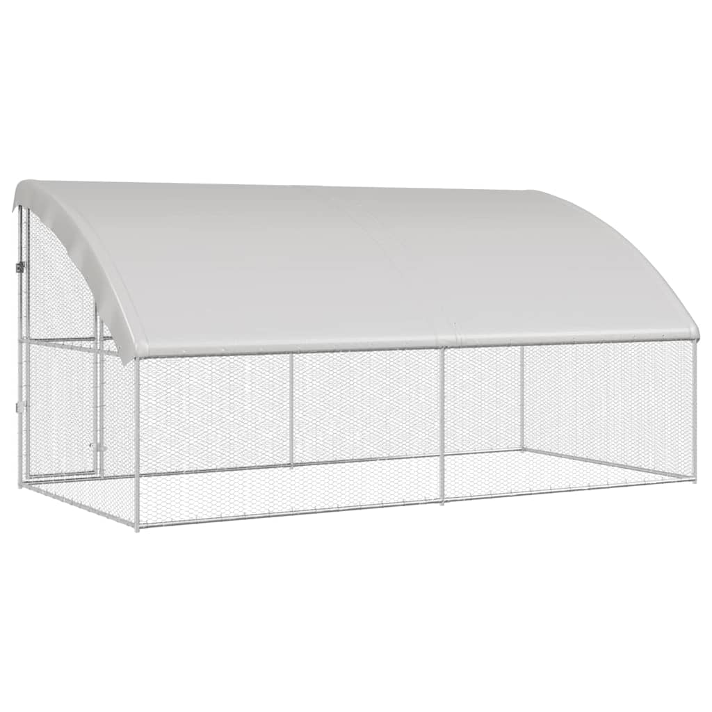 Chicken Cage 2 pcs Silver 400 x 200 x 200 cm Galvanised Steel