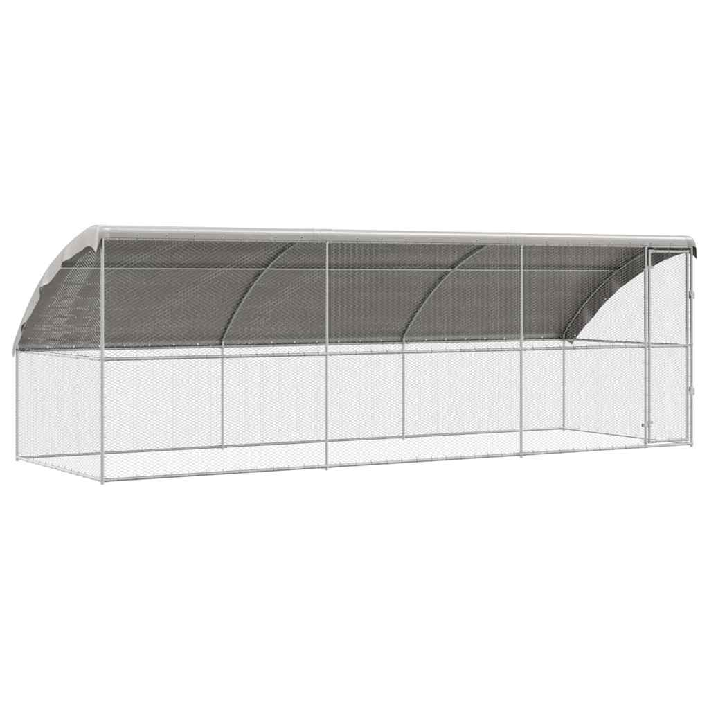 Chicken Cage with 1 Door 3 pcs Silver 600x200x200cm