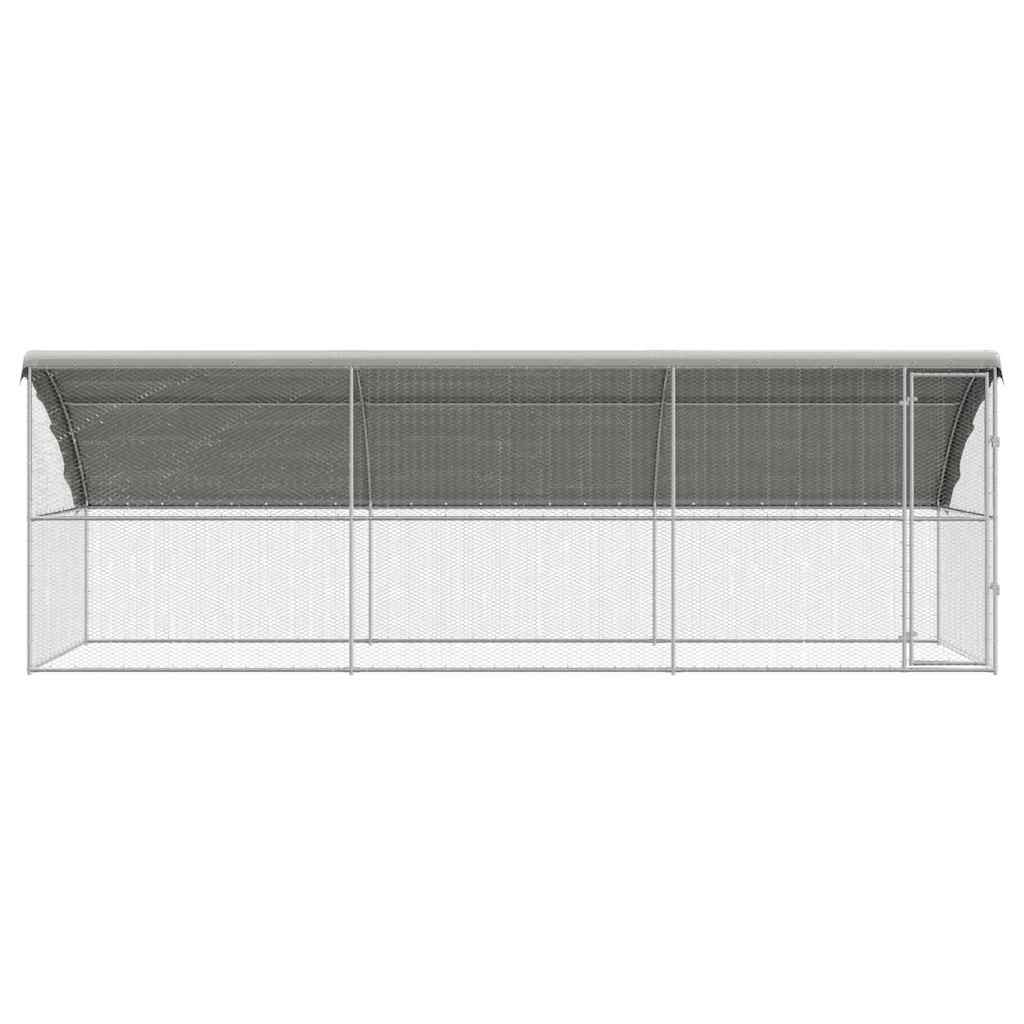 Chicken Cage with 1 Door 3 pcs Silver 600x200x200cm