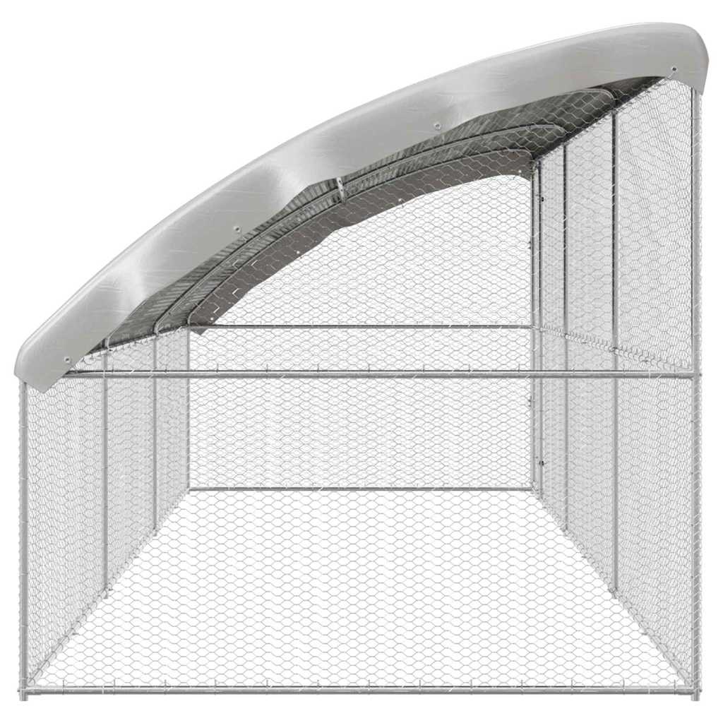 Chicken Cage with 1 Door 3 pcs Silver 600x200x200cm