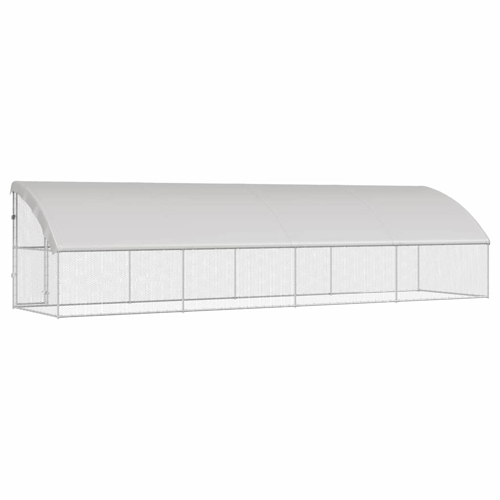 Chicken Cage with 1 Door 4 pcs Silver 800x200x200cm