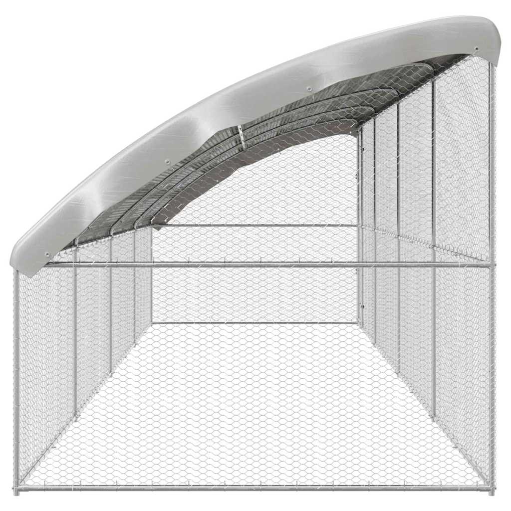 Chicken Cage with 1 Door 4 pcs Silver 800x200x200cm