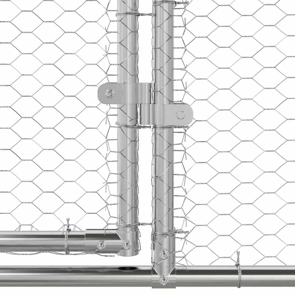 Chicken Cage with 2 Doors 4 pcs Silver 800x200x200cm