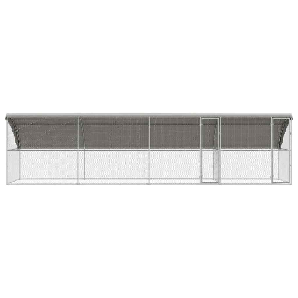 Chicken Cage with 2 Doors 4 pcs Silver 800x200x200cm