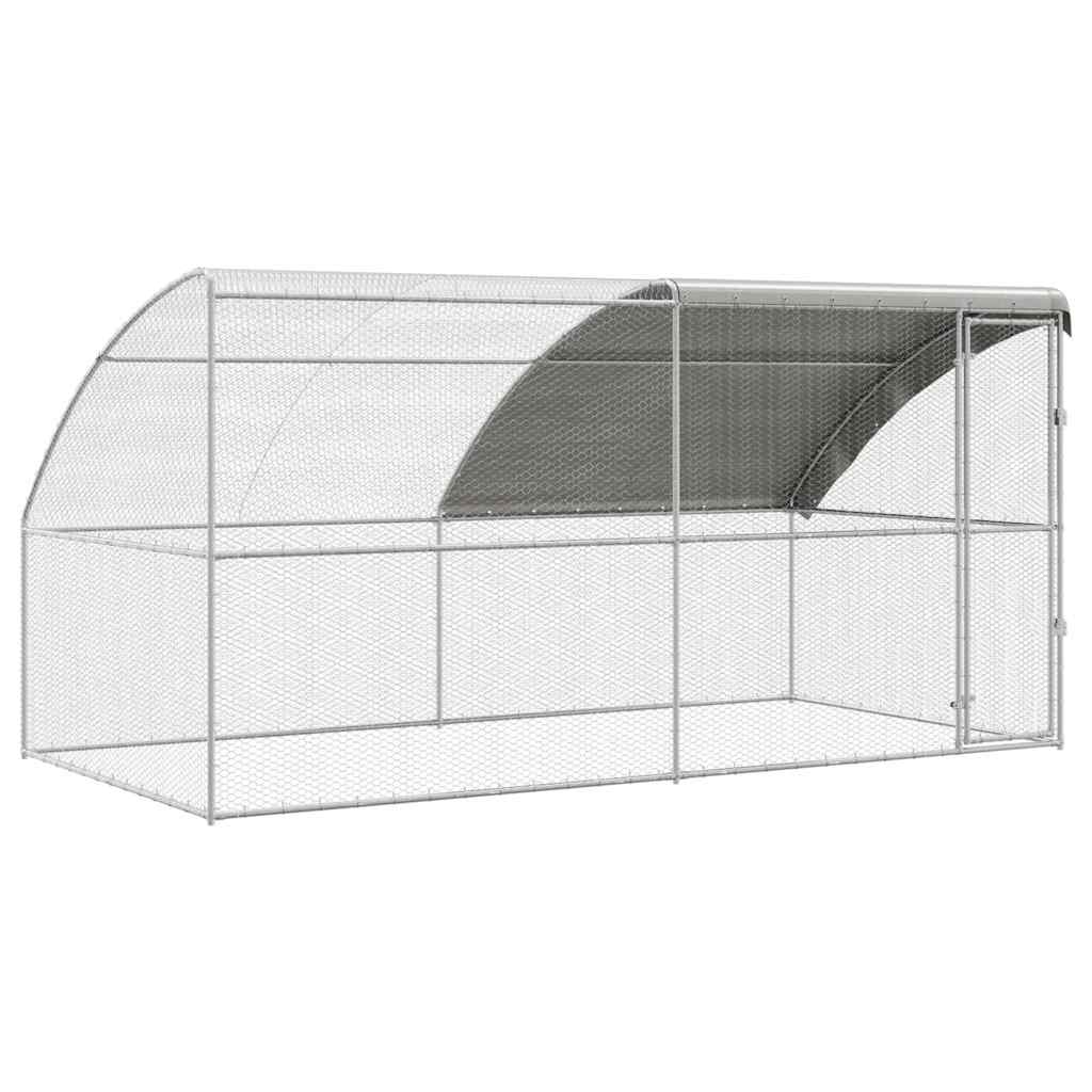 Chicken Cage 2 pcs Silver 400 x 200 x 200 cm Steel and PE