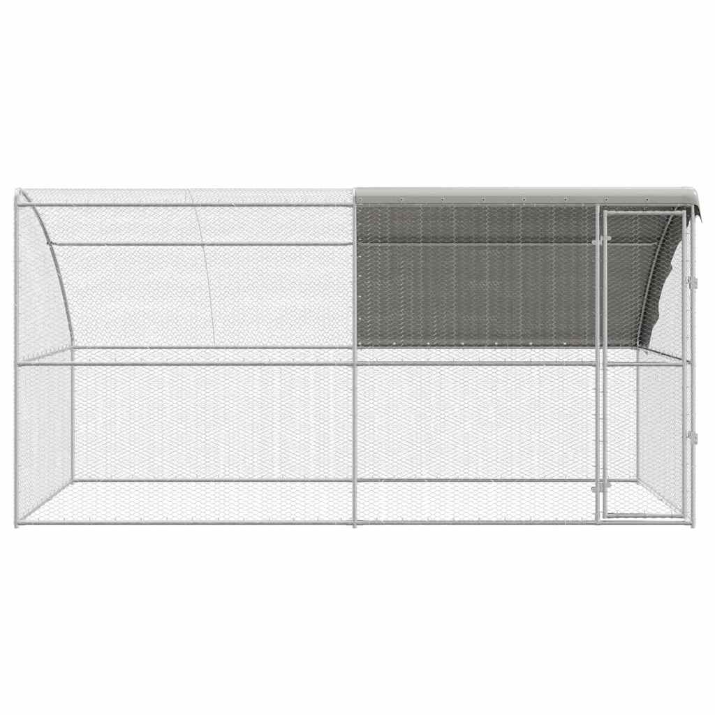 Chicken Cage with 1 Door 2 pcs Silver 400x200x200cm