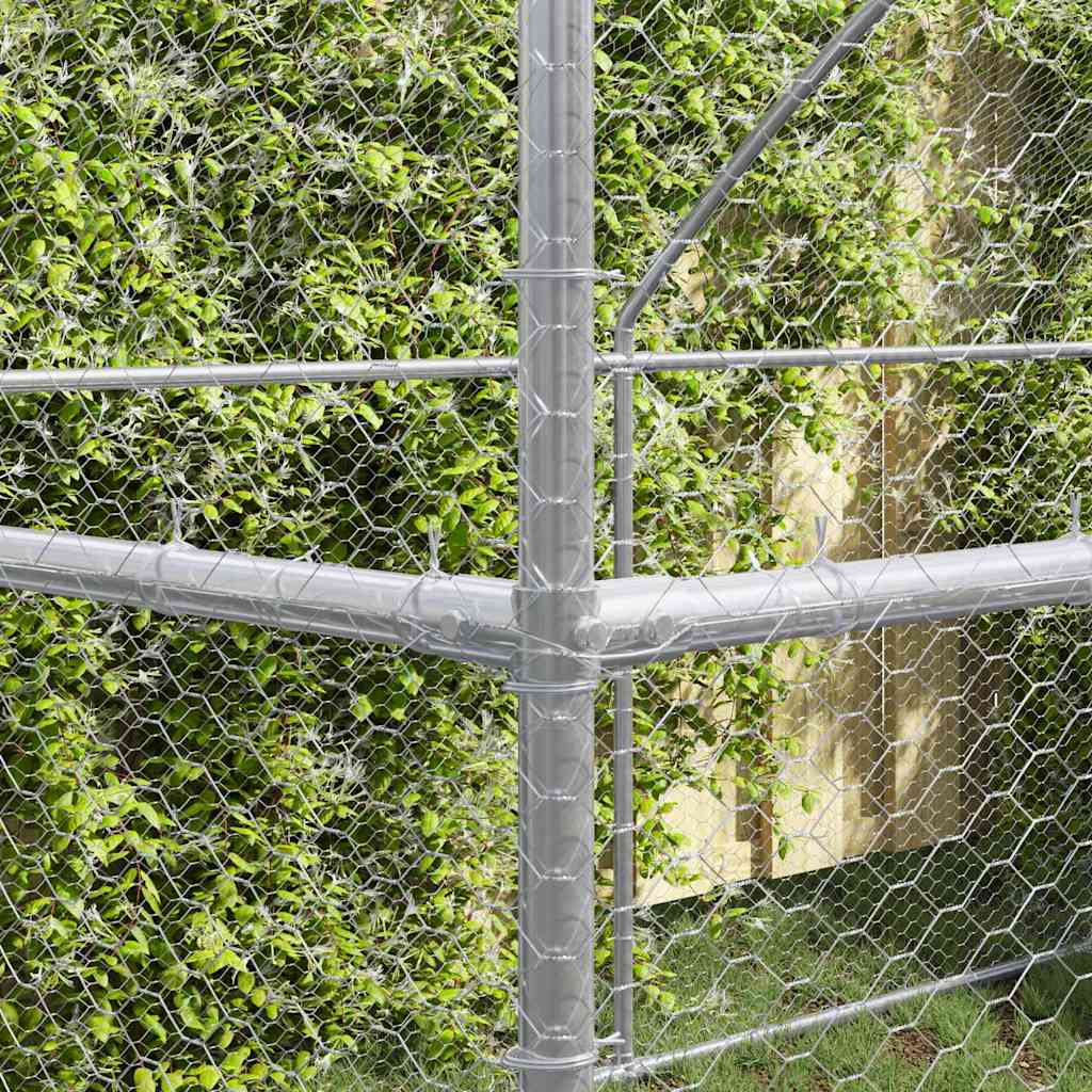Chicken Cage 3 pcs Silver 600 x 200 x 200 cm Steel and PE