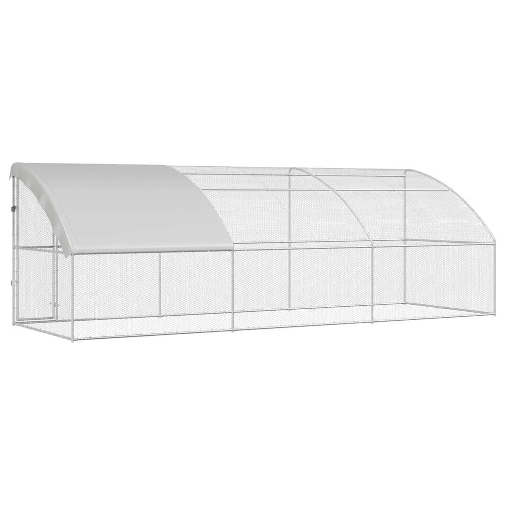 Chicken Cage 3 pcs Silver 600 x 200 x 200 cm Steel and PE