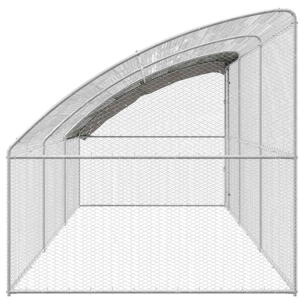 Chicken Cage with 1 Door 3 pcs Silver 600x200x200cm