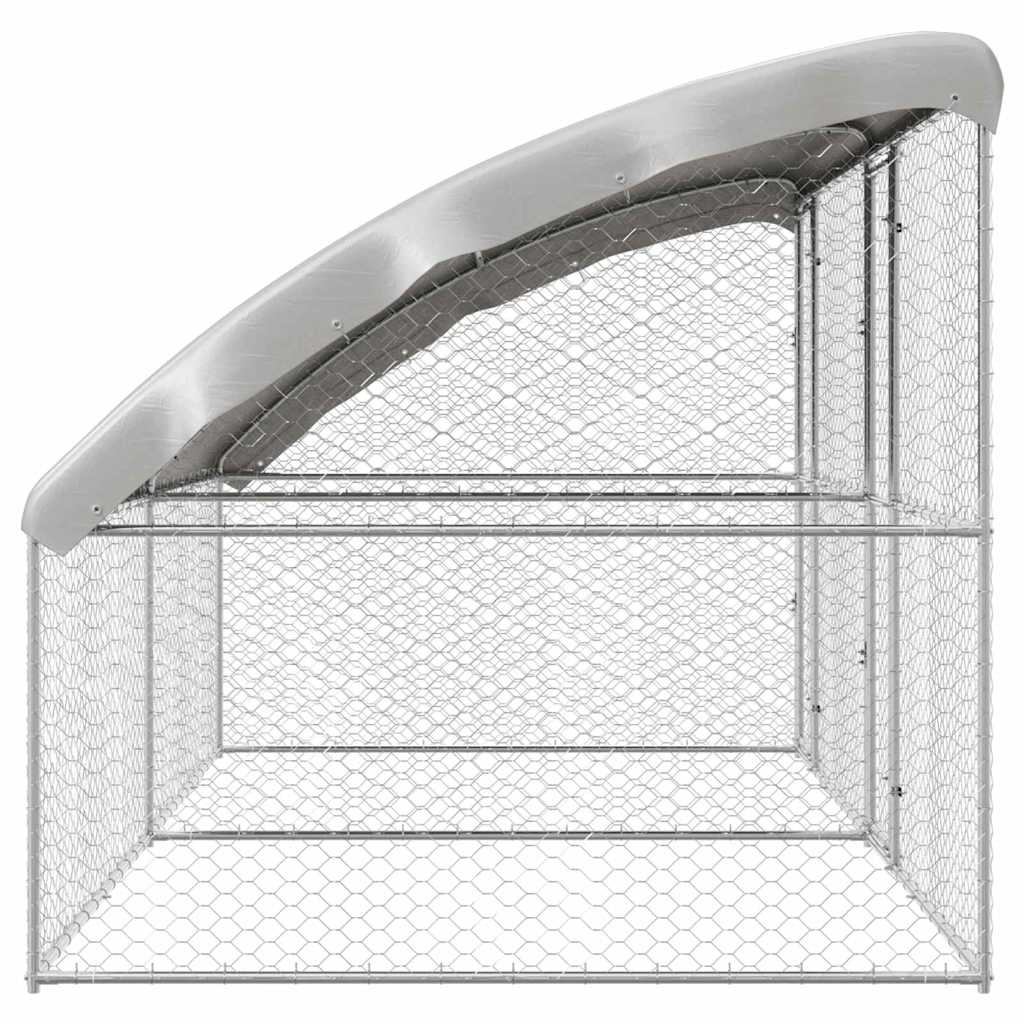 Dog Kennel 2 pcs Silver 4 x 2 x 2 m Galvanised steel