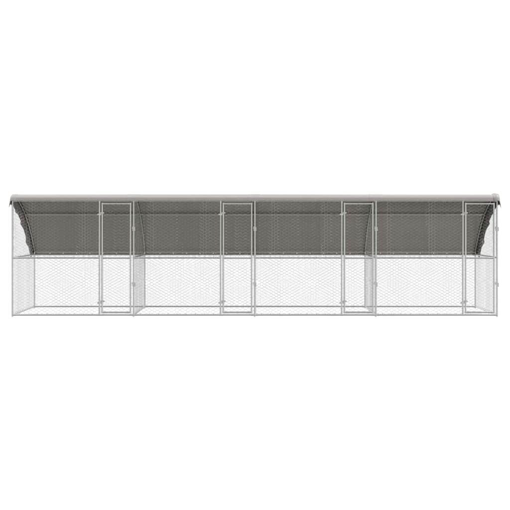 Dog Kennel 4 pcs Silver 8 x 2 x 2 m Galvanised steel
