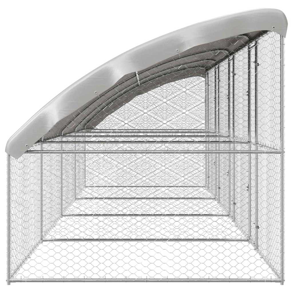 Dog Kennel 4 pcs Silver 8 x 2 x 2 m Galvanised steel