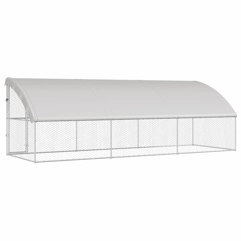 Dog Kennel 3 pcs Silver 6 x 2 x 2 m Galvanised steel