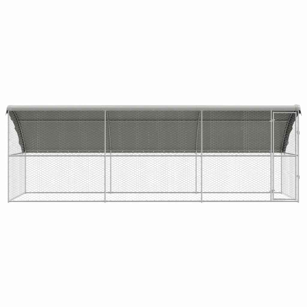 Dog Kennel 3 pcs Silver 6 x 2 x 2 m Galvanised steel