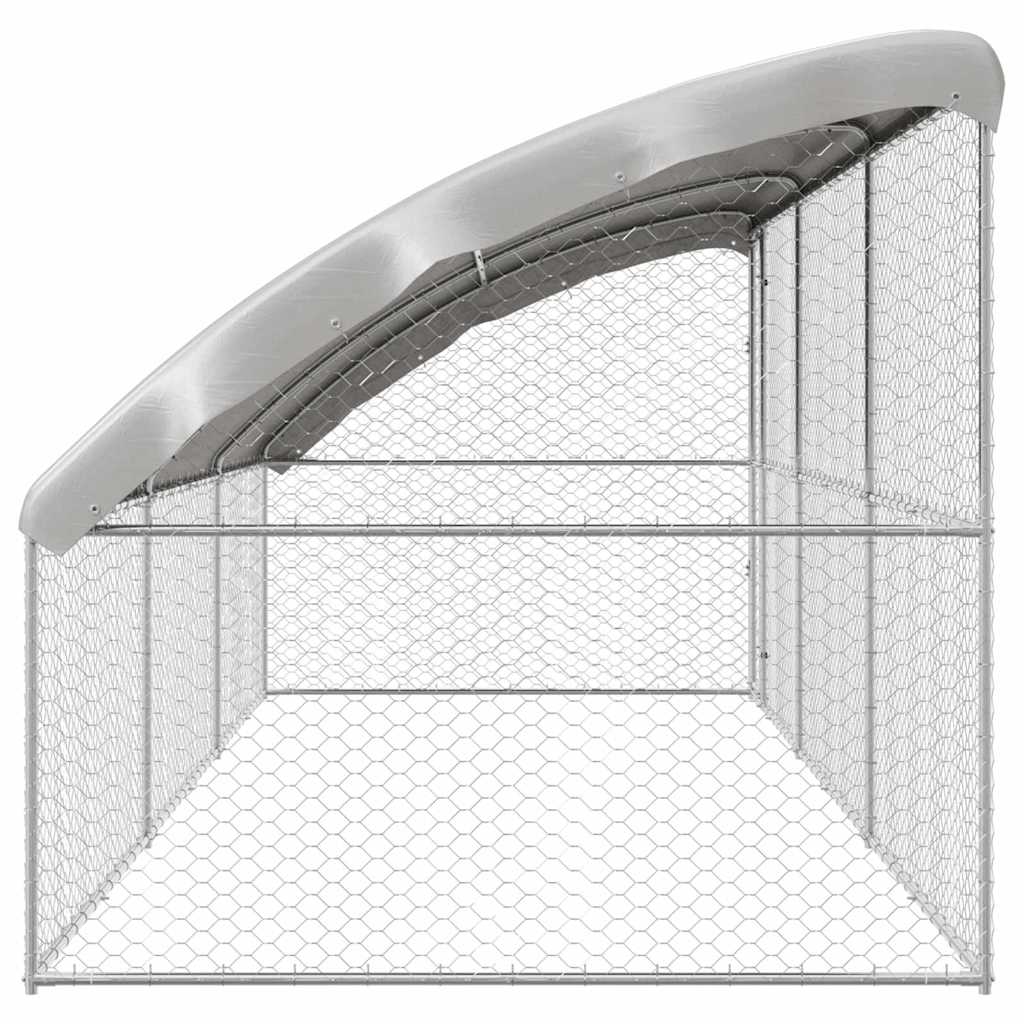 Dog Kennel 3 pcs Silver 6 x 2 x 2 m Galvanised steel