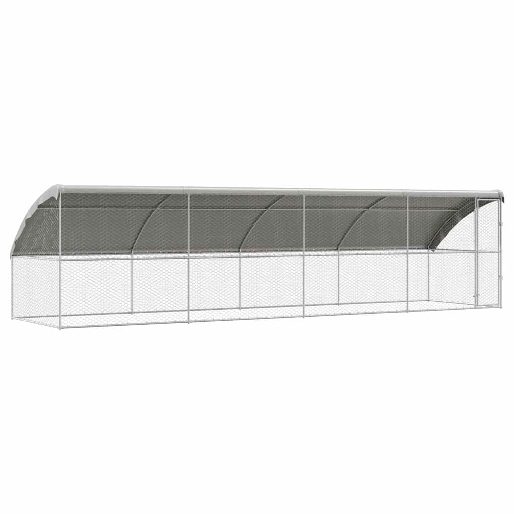 Dog Kennel 4 pcs Silver 8 x 2 x 2 m Galvanised steel