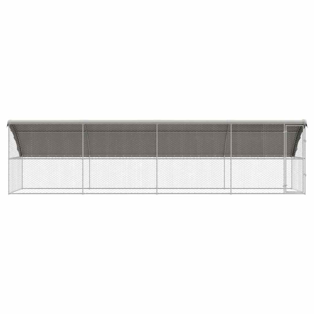 Dog Kennel 4 pcs Silver 8 x 2 x 2 m Galvanised steel