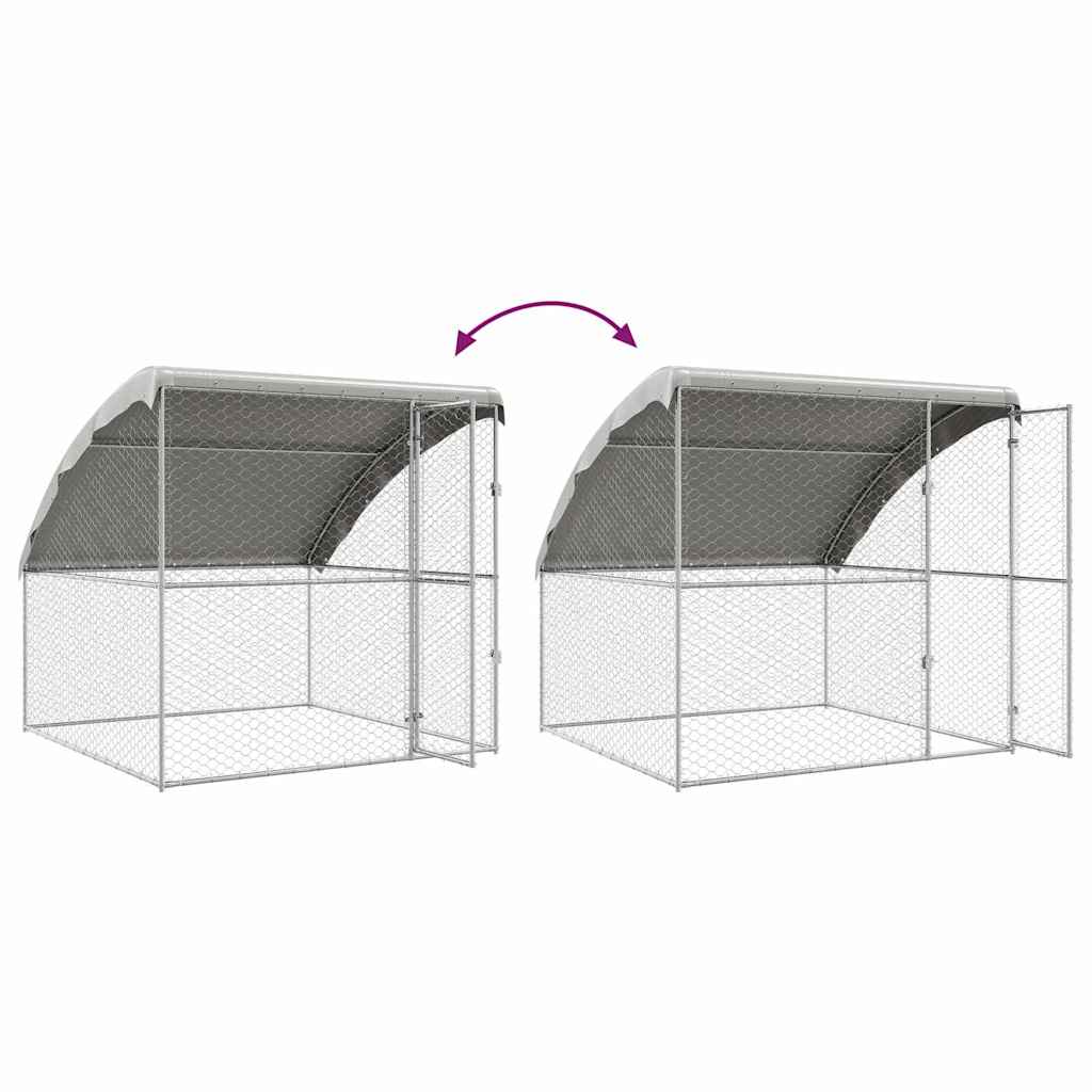 Dog Kennel 4 pcs Silver 8 x 2 x 2 m Galvanised steel