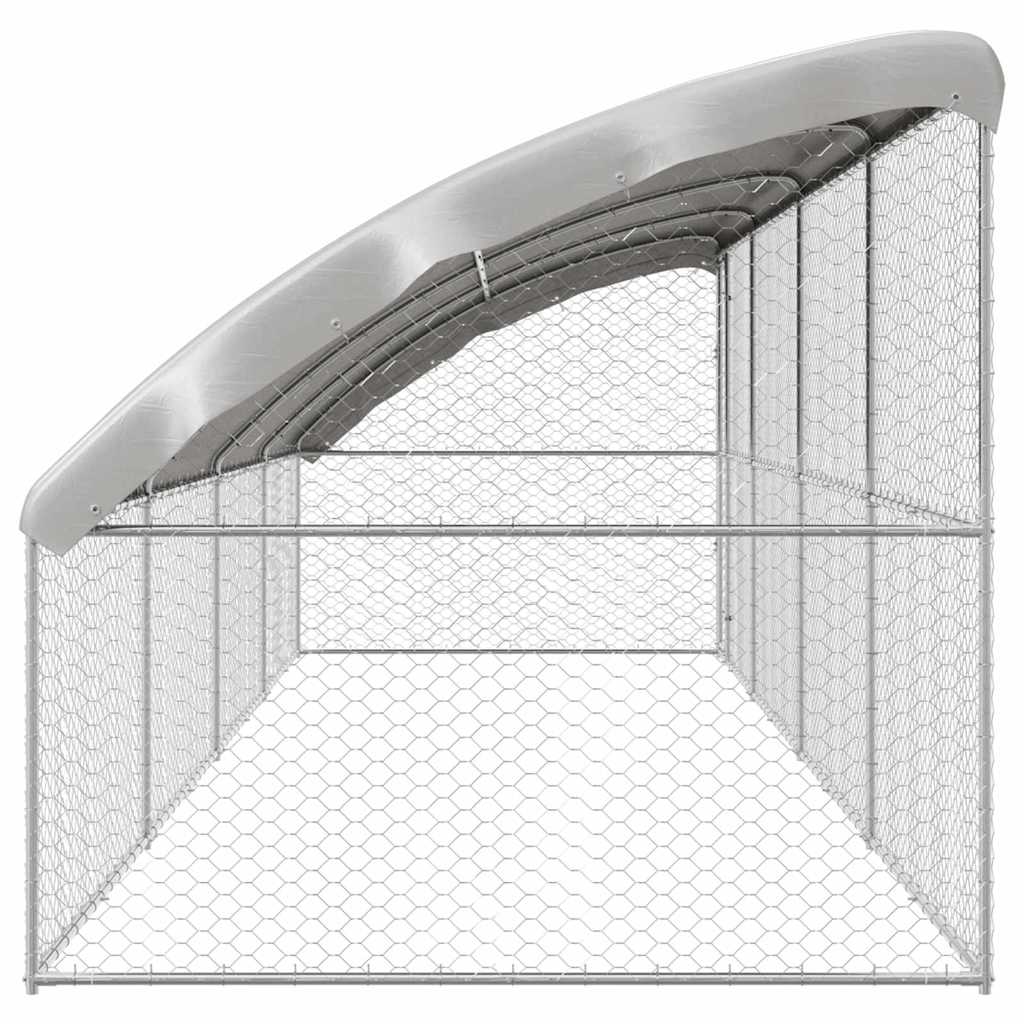 Dog Kennel 4 pcs Silver 8 x 2 x 2 m Galvanised steel