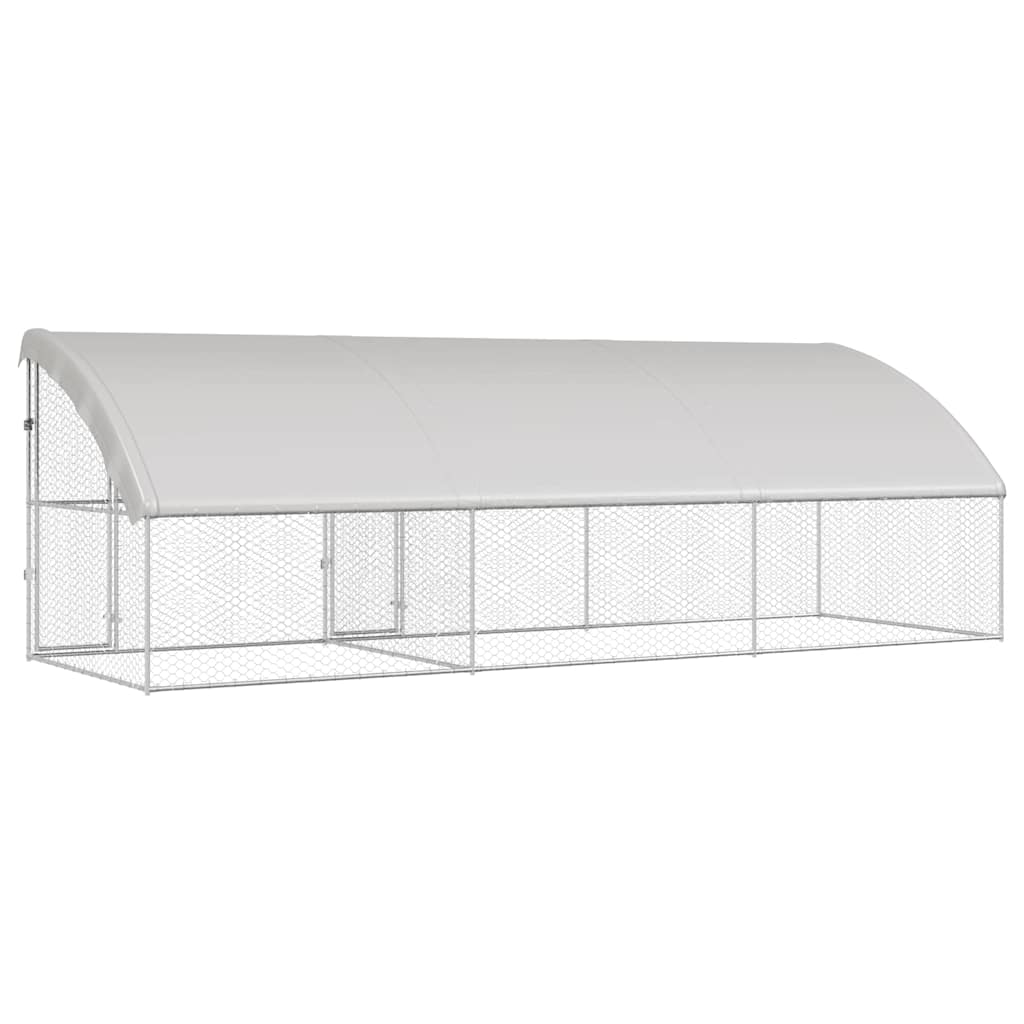 Dog Kennel 3 pcs Silver 6 x 2 x 2 m Galvanised steel