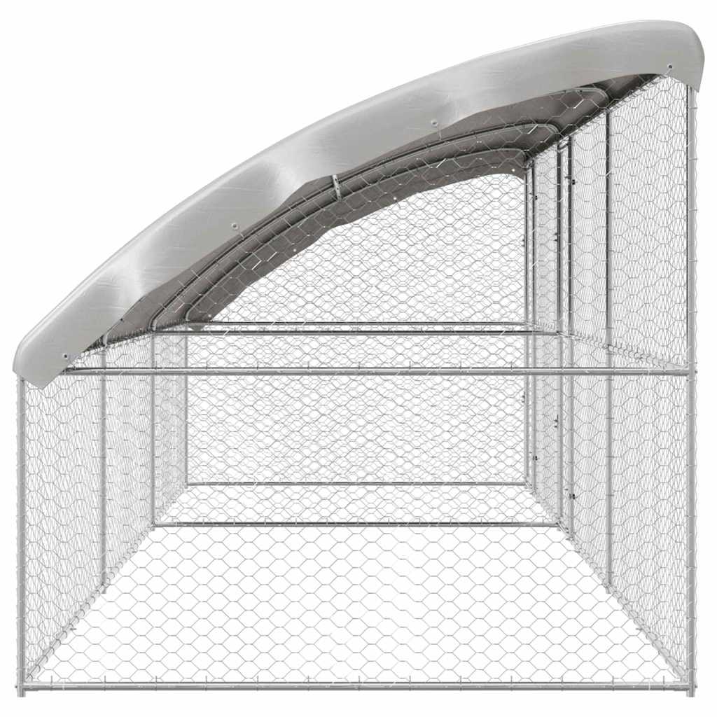 Dog Kennel 3 pcs Silver 6 x 2 x 2 m Galvanised steel