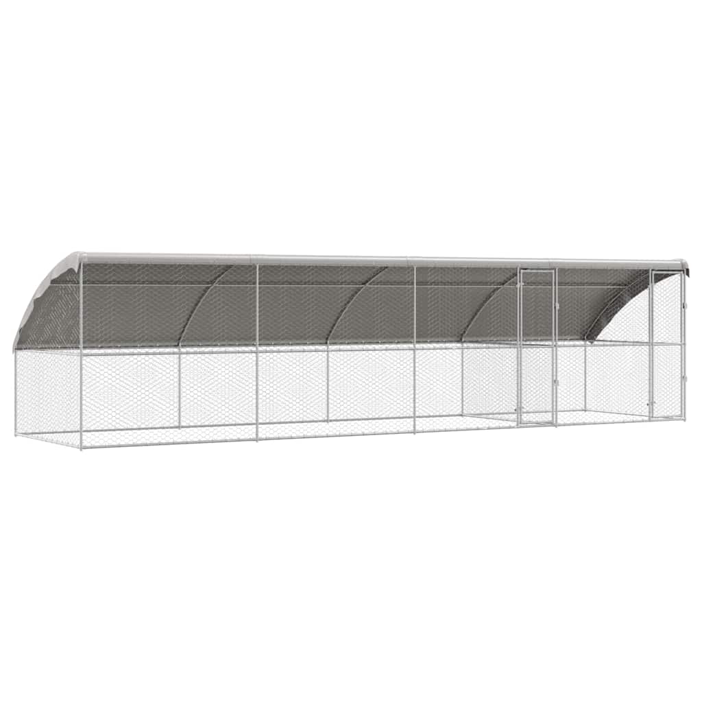 Dog Kennel 4 pcs Silver 8 x 2 x 2 m Galvanised steel