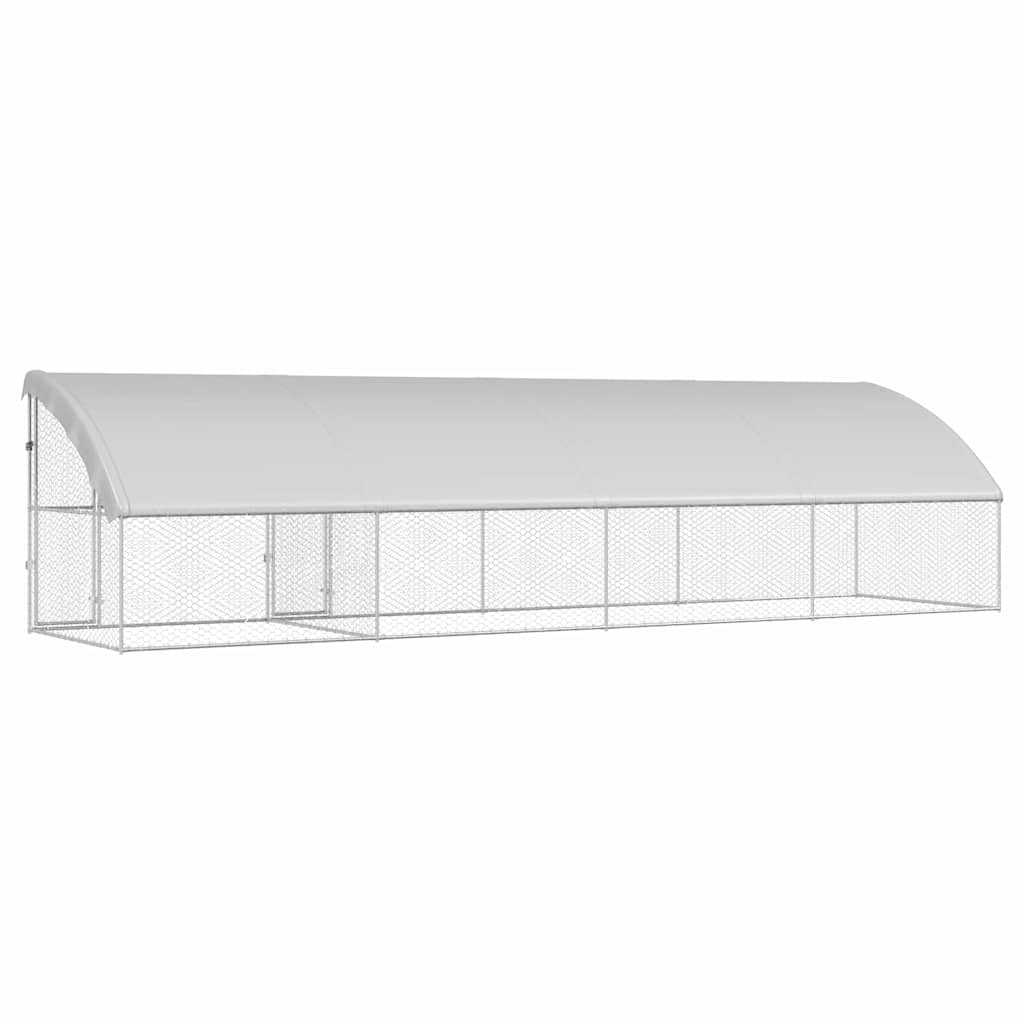 Dog Kennel 4 pcs Silver 8 x 2 x 2 m Galvanised steel