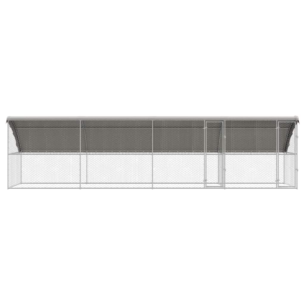 Dog Kennel 4 pcs Silver 8 x 2 x 2 m Galvanised steel