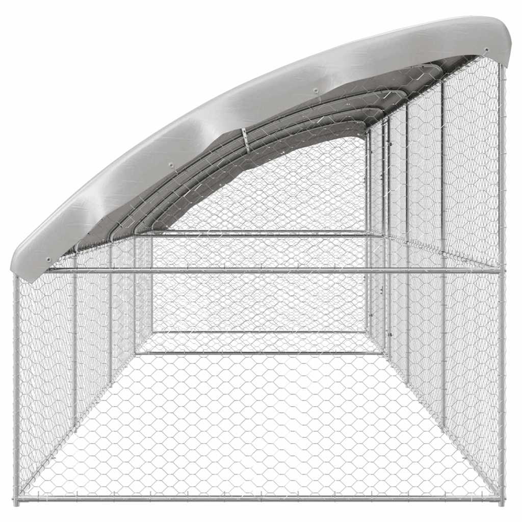 Dog Kennel 4 pcs Silver 8 x 2 x 2 m Galvanised steel