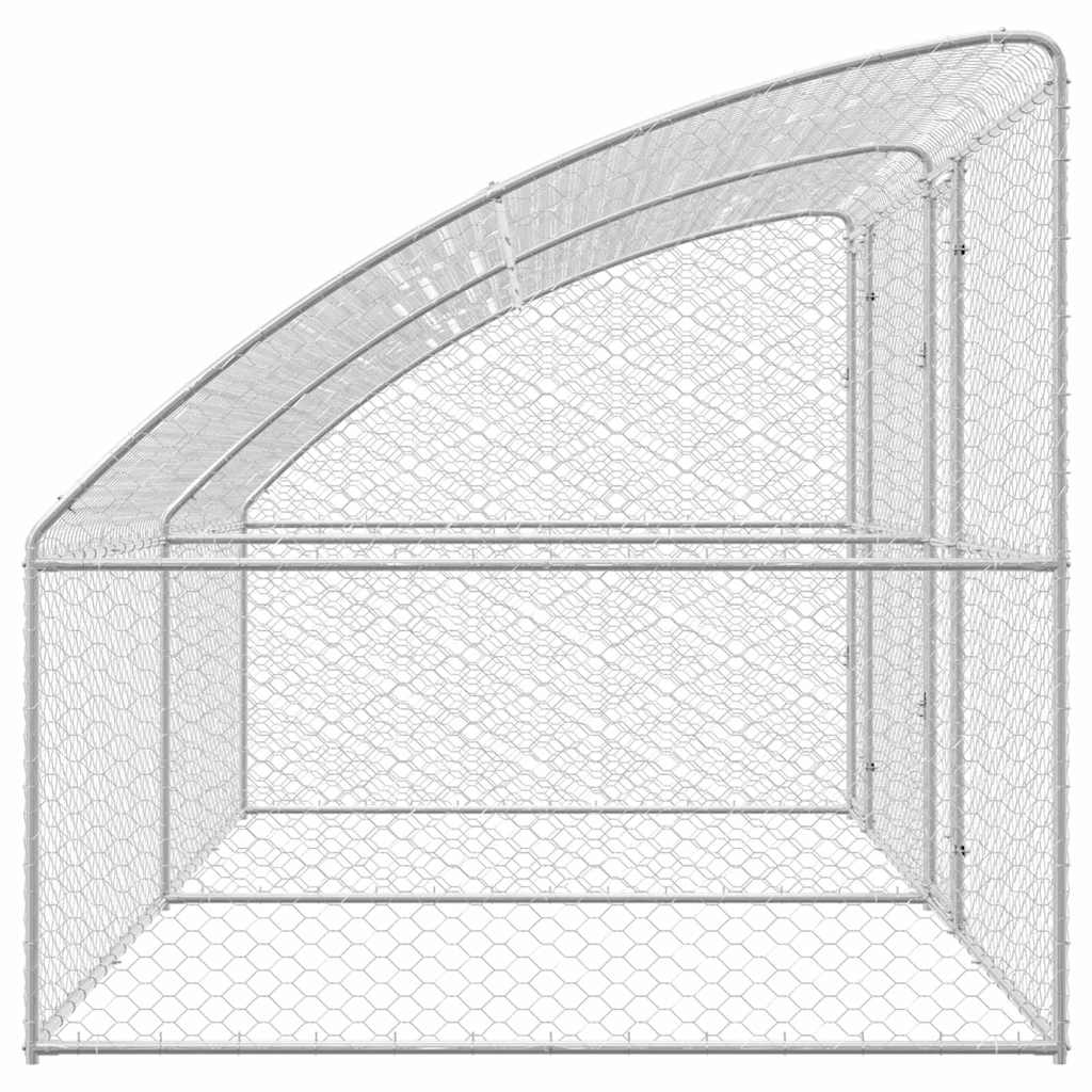 Dog Kennel 2 pcs Silver 4 x 2 x 2 m Galvanised steel
