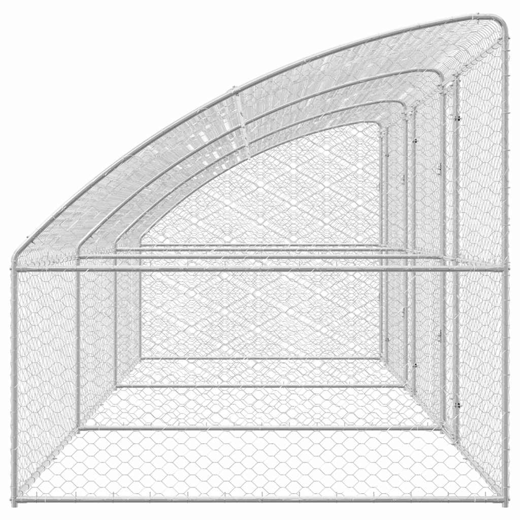 Dog Kennel 3 pcs Silver 6 x 2 x 2 m Galvanised steel